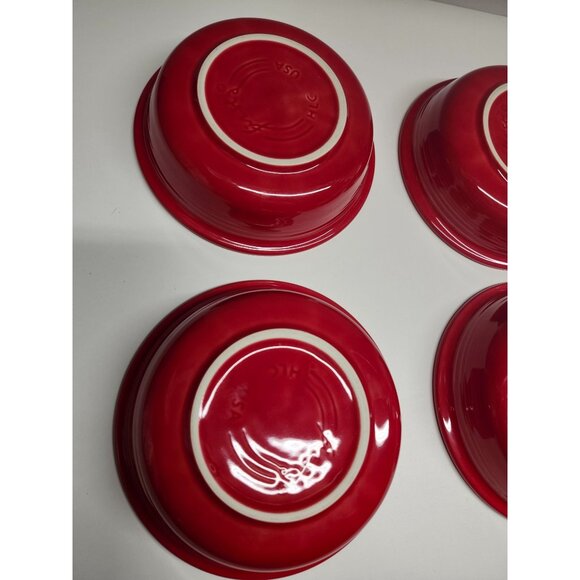 Fiestaware Scarlet Red Cereal Bowls Set of 4 HLC Fiesta - Picture 9 of 9